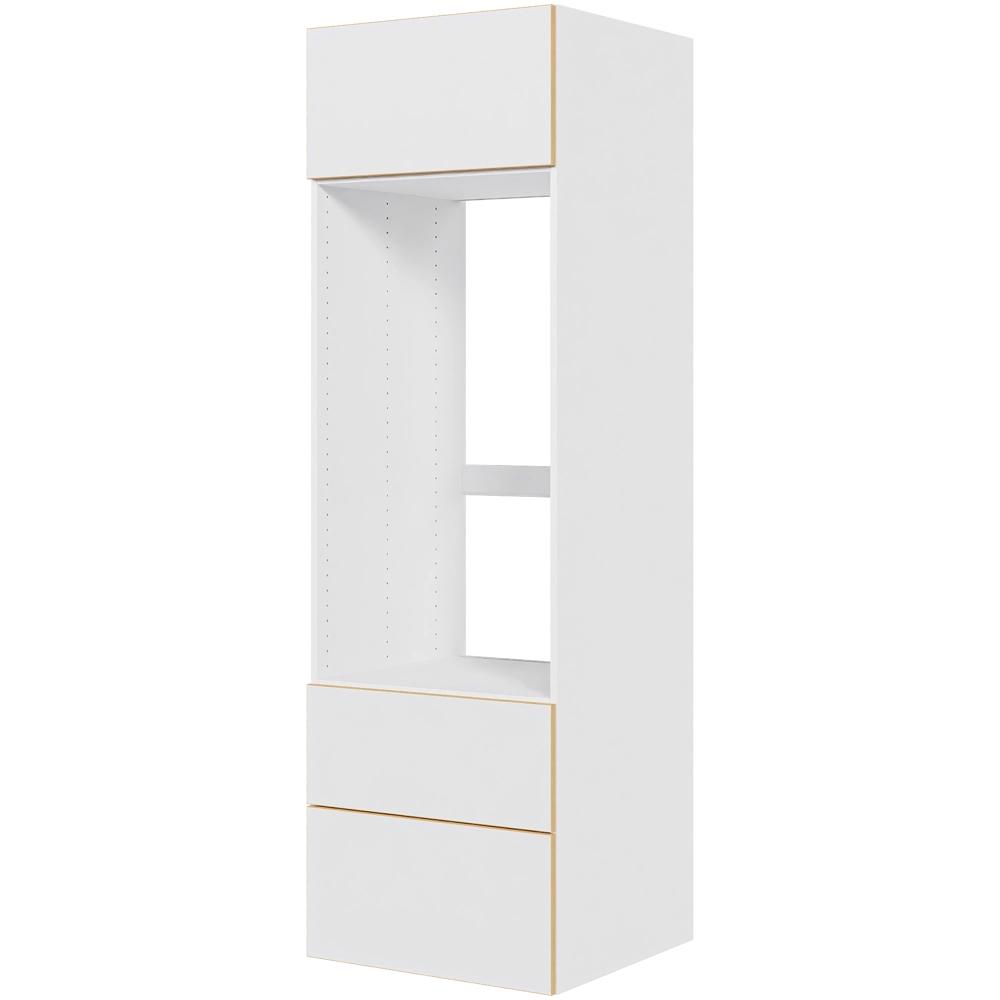 Multi-Living Køkken indbygningsskab i White/Oak Line til ovn H: 195,2 cm D: 60,0 cm - Deludtræk/softluk - Bredde: 60 cm