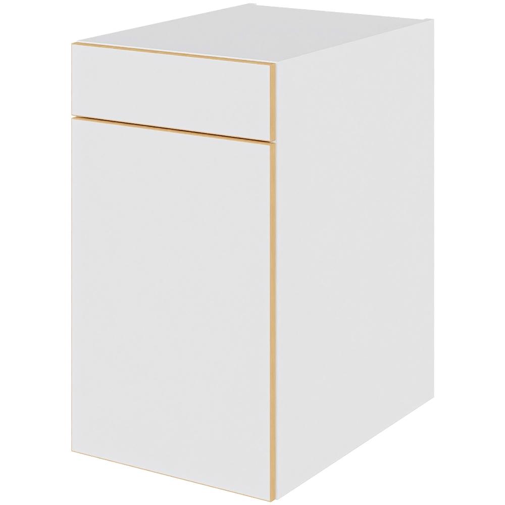 Multi-Living Køkken hyldeskab i White/Oak Line H: 70,4 cm D: 60,0 cm - 1 låge & skuffe fuldudtræk/softluk - Bredde: 40 cm